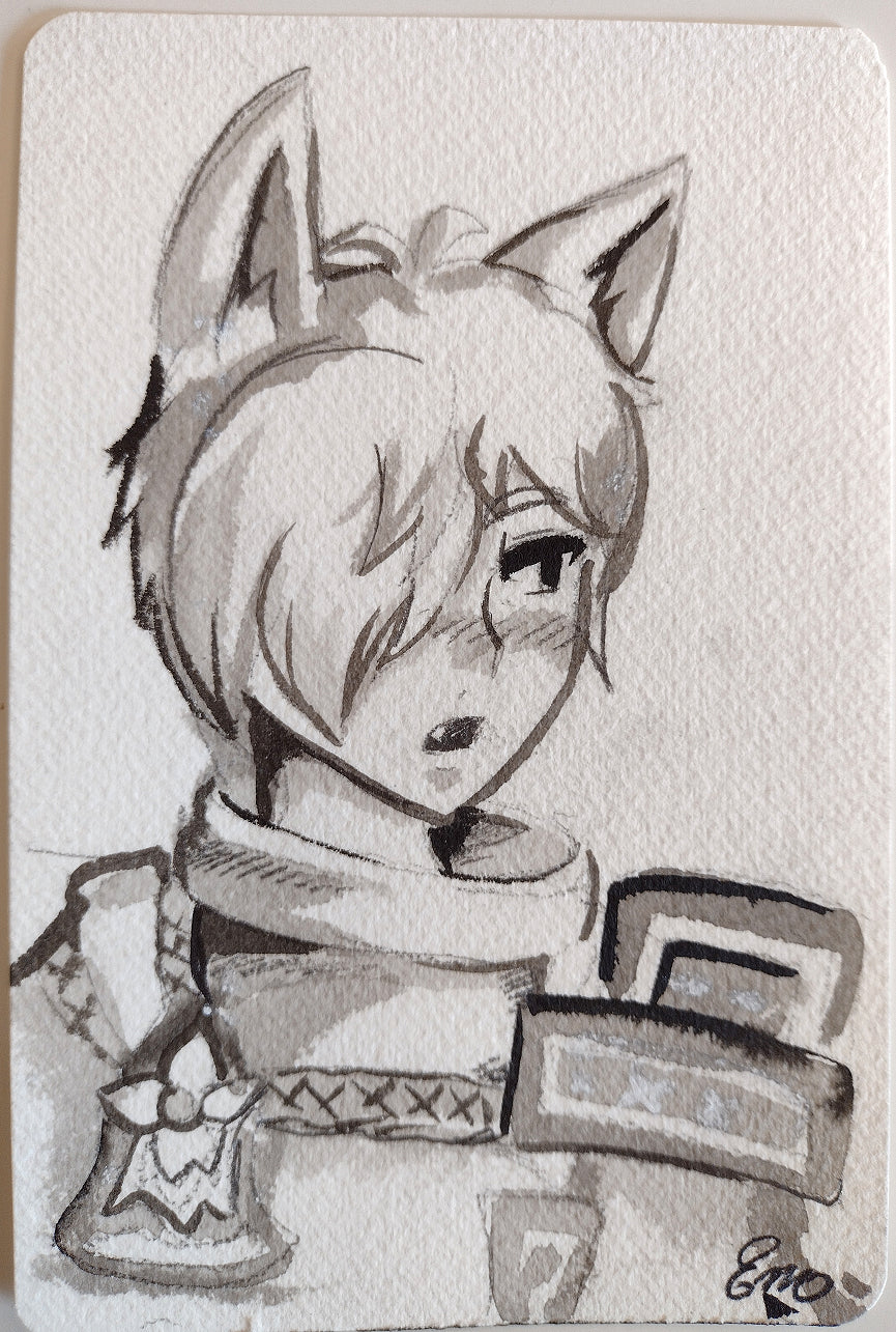 Original Fubuki Ink Drawing