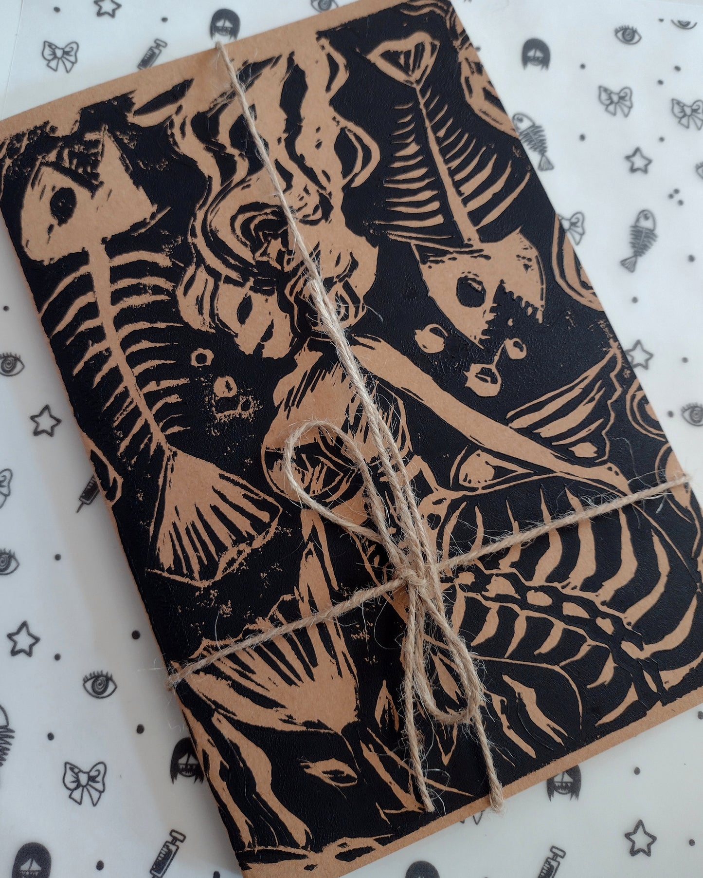 Linocut Notebook Set - Mermaid Bones