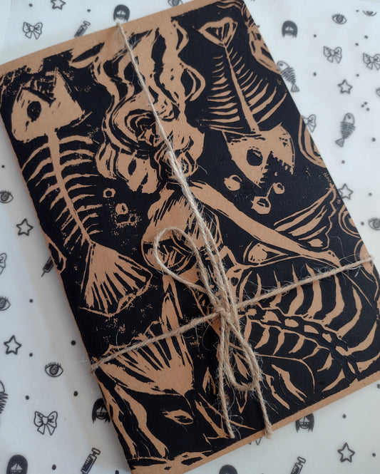 Linocut Notebook Set - Mermaid Bones