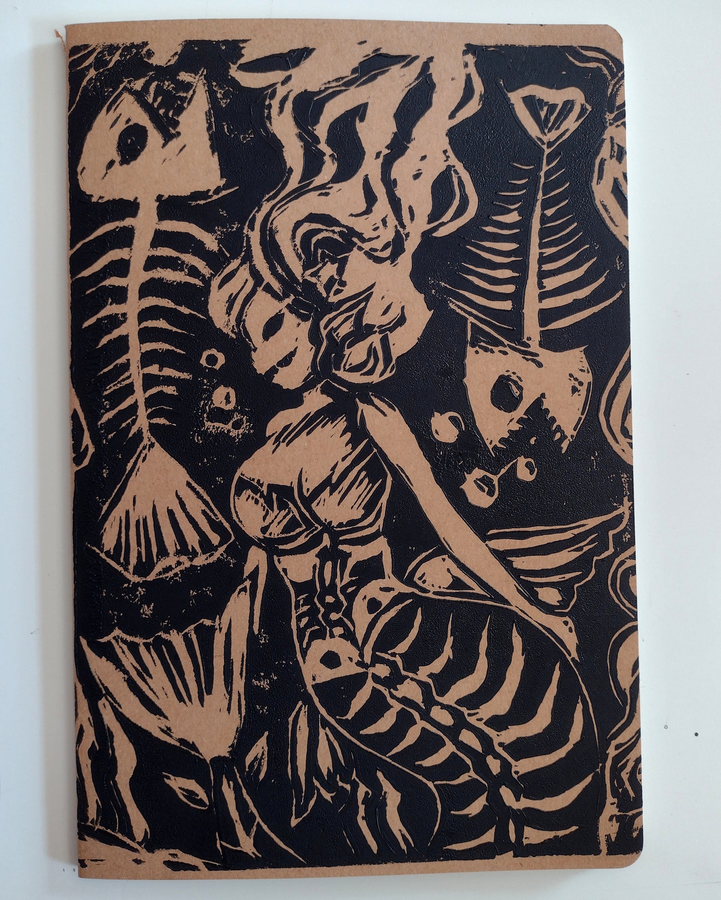 Linocut Notebook Set - Mermaid Bones