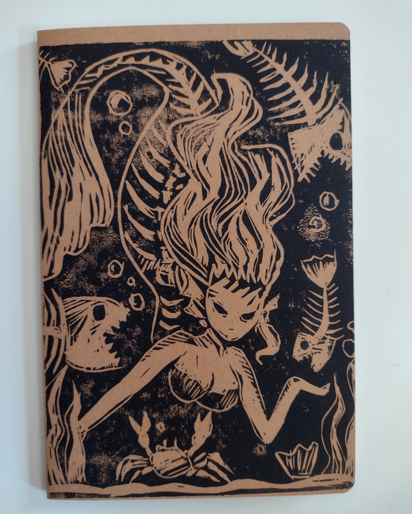 Linocut Notebook Set - Mermaid Bones