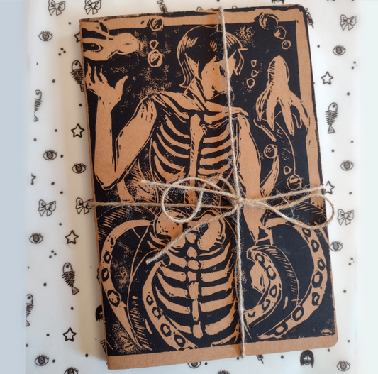 Linocut Notebook Set - Creepy Tentacles